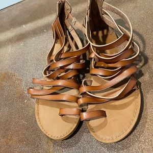 Brown leather sandals